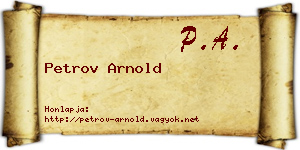 Petrov Arnold névjegykártya